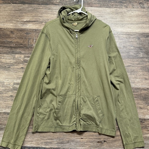 Hollister Olive Green Zip-Up Hoodie - Picture 1 of 5